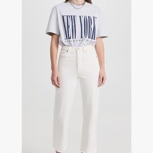 LEVI’S ribcage straight ankle jeans in white